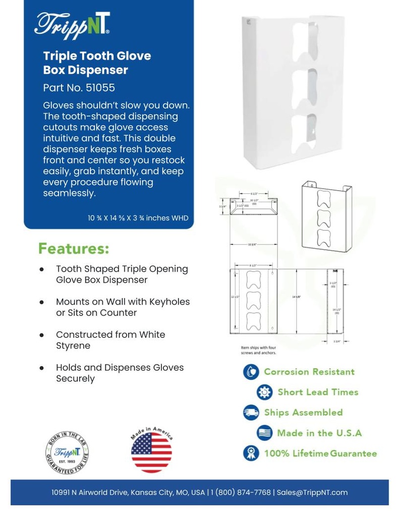 Triple Tooth Glove Box Dispenser | TrippNT